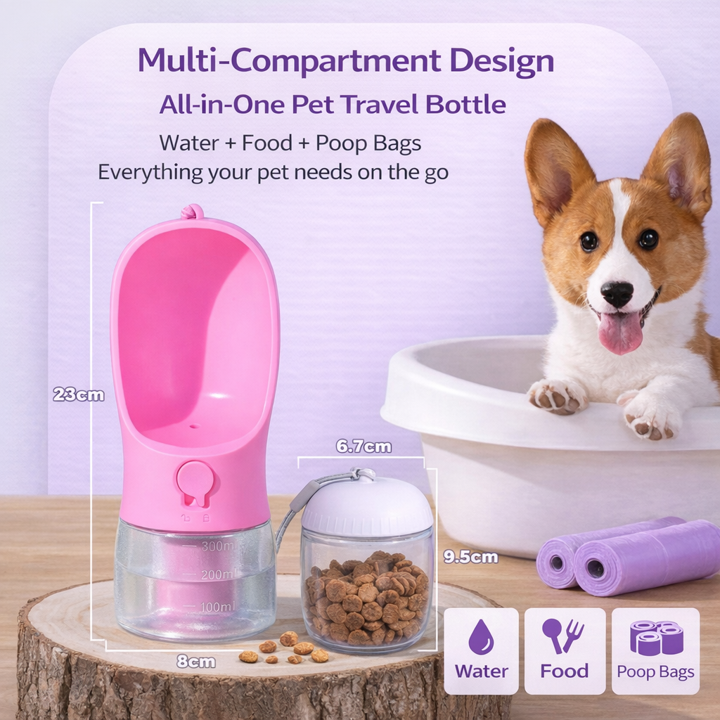 3-in-1 Pet Travel Bottle