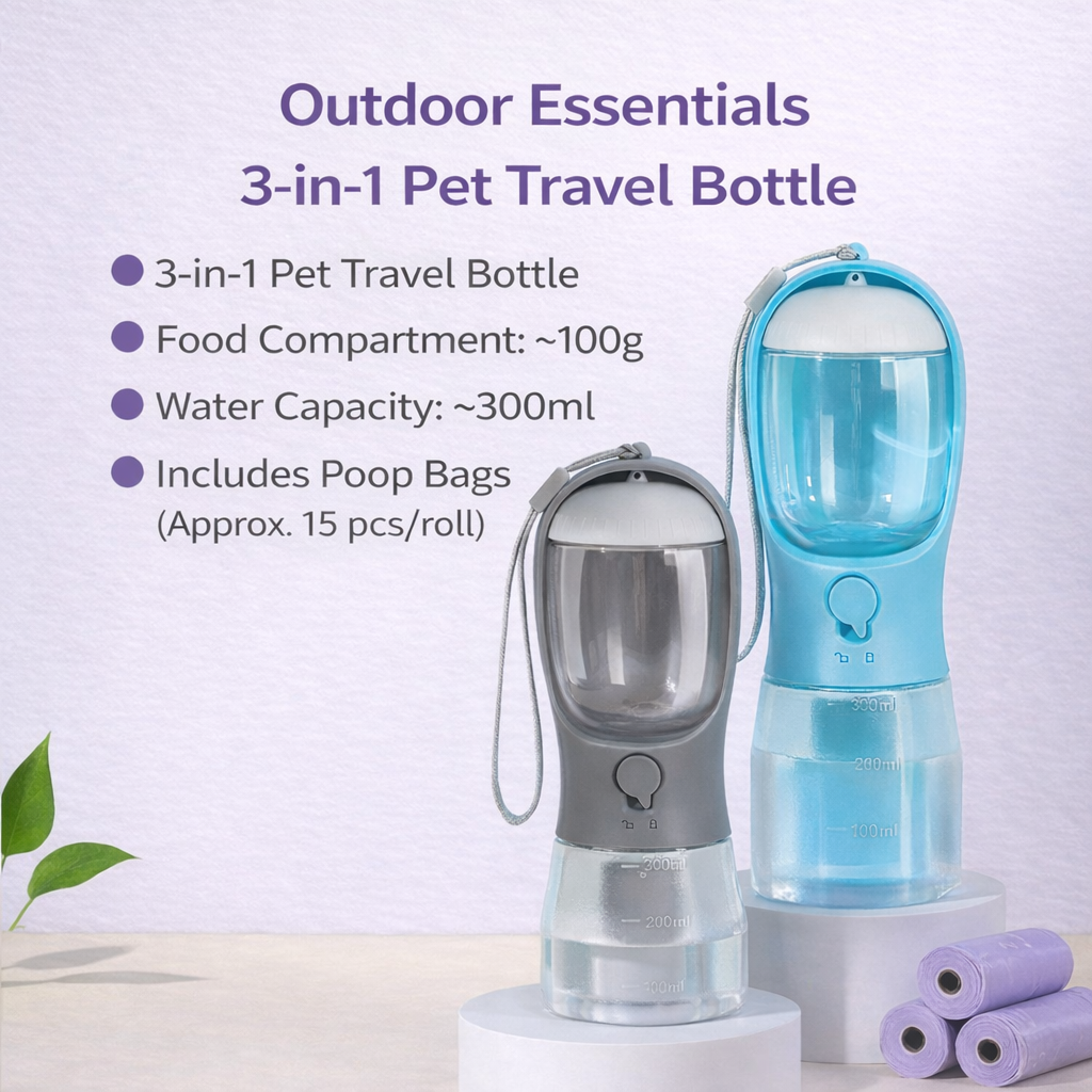 3-in-1 Pet Travel Bottle
